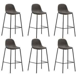 Imagine vidaXL Scaune de bar, 6 buc., gri închis, material textil