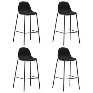 Imagine vidaXL Scaune de bar, 4 buc., negru, material textil