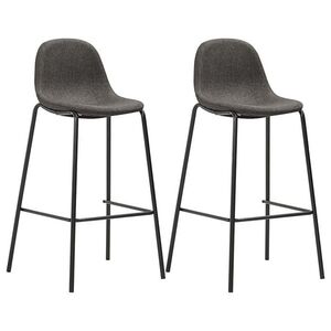 Imagine vidaXL Scaune de bar, 2 buc., gri închis, material textil