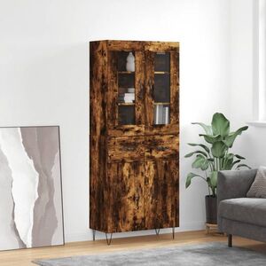 Imagine vidaXL Dulap înalt, stejar fumuriu, 69, 5x34x180, lemn compozit