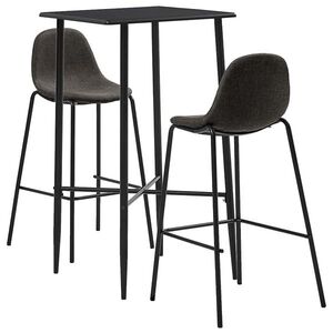 Imagine vidaXL Set de bar, 3 piese, gri închis, material textil