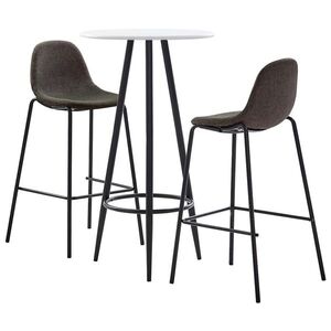 Imagine vidaXL Set de bar, 3 piese, gri închis, material textil