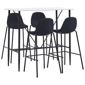 Imagine vidaXL Set mobilier de bar, 5 piese, negru, material textil