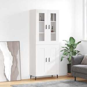Imagine vidaXL Dulap înalt, alb, 69, 5x34x180 cm, lemn compozit