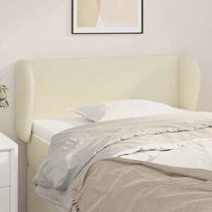 Imagine vidaXL Tăblie de pat cu aripioare crem 103x23x78/88 cm piele ecologică