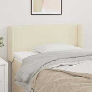 Imagine vidaXL Tăblie de pat cu aripioare crem 103x16x78/88 cm piele ecologică