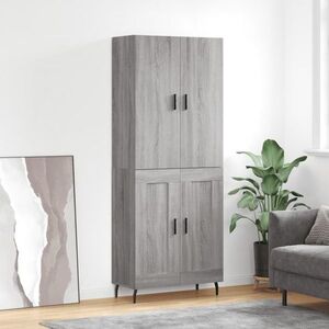 Imagine vidaXL Dulap înalt, gri sonoma, 69, 5x34x180 cm, lemn compozit