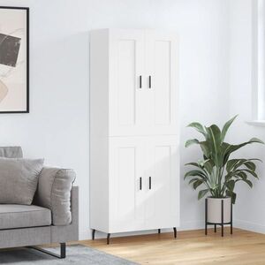 Imagine vidaXL Dulap înalt, alb, 69, 5x34x180 cm, lemn compozit
