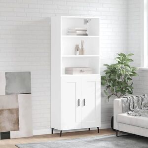 Imagine vidaXL Dulap înalt, alb, 69, 5x34x180 cm, lemn compozit