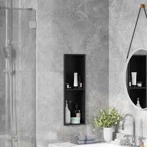Imagine vidaXL Nisă de Duș Negru 60 x 20 x 9, 5 cm Oţel inoxidabil