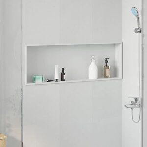 Imagine vidaXL Nisă de Duș Alb 90 x 30 x 9, 5 cm Oţel inoxidabil