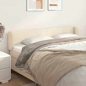Imagine vidaXL Tăblie de pat cu aripioare crem 163x23x78/88 cm piele ecologică