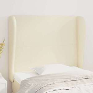 Imagine vidaXL Tăblie de pat cu aripioare, crem, 83x23x118/128 cm, piele eco