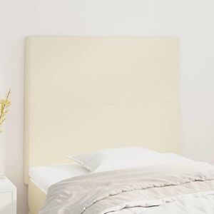 Imagine vidaXL Tăblie de pat crem 80x5x118/128 cm piele ecologică
