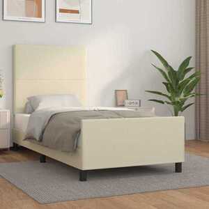 Imagine vidaXL Cadru de pat cu tăblie, crem, 80x200 cm, piele ecologică