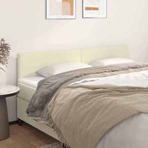 Imagine vidaXL Tăblii de pat, crem, 160x5x78/88 cm, piele ecologică