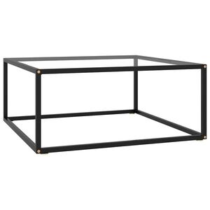 Imagine vidaXL Măsuță de cafea, negru cu sticlă securizată, 80x80x35 cm