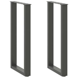 Imagine vidaXL Picioare de masă consolă în formă de U, 2 buc., antracit, 38x(72-73) cm, oțel