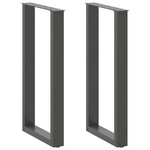 Imagine vidaXL Picioare de masă de bar în formă de U, 2 buc., antracit, 50x(90-91) cm, oțel