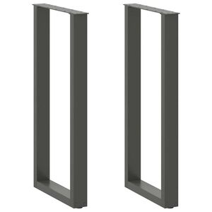 Imagine vidaXL Picioare de masă de bar în formă de U, 2 buc., antracit, 50x(100-101) cm, oțel