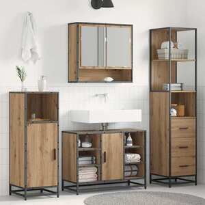 Imagine vidaXL Set de mobilier pentru baie Stejar Artizanal 35 x 37, 5 x 166 cm