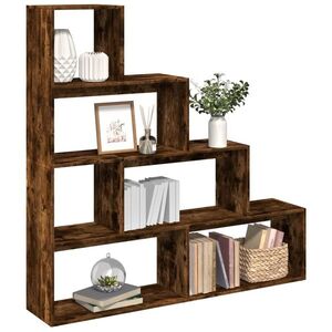 Imagine vidaXL Bibliotecă/separator stejar fumuriu 143, 5x29x143, 5 cm lemn