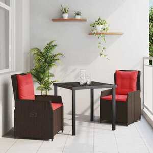 Imagine vidaXL Set de masă pentru grădină 3 buc. Maro Rattan poli