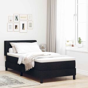 Imagine vidaXL Pat cu arcuri cu headboard Manual Negru 200 x 80 cm țesătură
