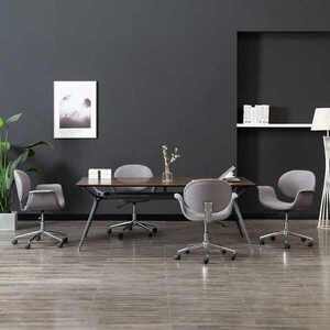 Imagine vidaXL Scaune de bucătărie pivotante, 4 buc., gri, textil