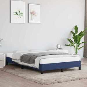 Imagine vidaXL Cadru de pat fără saltea Albastru 120x190 cm țesătură
