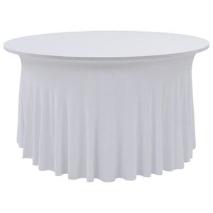 Imagine vidaXL Huse elastice de masă lungi, 2 buc., alb, 120x74 cm