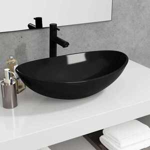 Imagine vidaXL Chiuvetă din sticlă securizată, negru, 54, 5x35x15, 5 cm