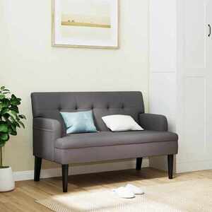 Imagine vidaXL Banchetă cu spătar, gri, 112x65, 5x75 cm, piele ecologică