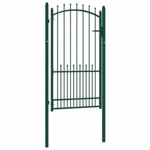 Imagine vidaXL | Poartă de gard cu țepi | cu blocare Verde 100 x 175 cm