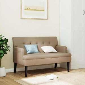 Imagine vidaXL Banchetă cu spătar, cappuccino, 112x65, 5x75 cm, piele ecologică