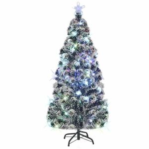 Imagine vidaXL Brad de Crăciun pre-iluminat cu suport și LED-uri, 150 cm, fibră optică