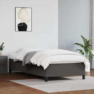 Imagine vidaXL Cadru de pat, gri, 80x200 cm, piele ecologică