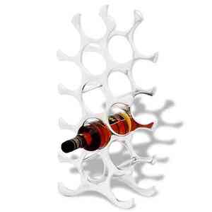 Imagine vidaXL Suport sticle de vin pentru 15 sticle, argintiu, aluminiu