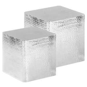 Imagine vidaXL Măsuțe de cafea, 2 buc., argintiu, aluminiu