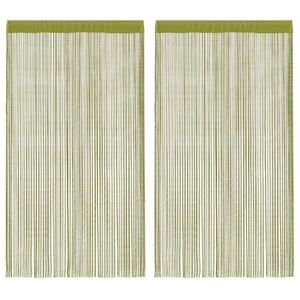 Imagine vidaXL Draperii cu franjuri, 2 buc., 140 x 250 cm, verde