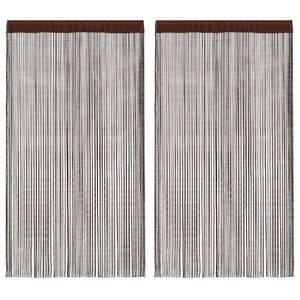 Imagine vidaXL Draperii cu franjuri, 2 buc., 140 x 250 cm, maro