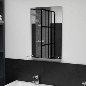 Imagine vidaXL Oglindă de perete cu raft, 40 x 60 cm, sticlă securizată