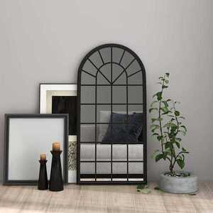 Imagine vidaXL Oglindă, negru, 90x45 cm, fier, pentru utilizare în interior