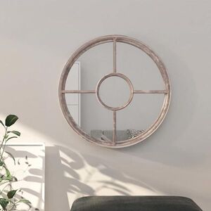 Imagine vidaXL Oglindă rotundă, nisip, 60x4 cm, fier, pentru utilizare în interior