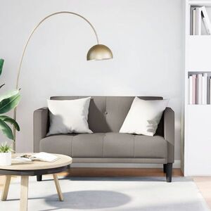 Imagine vidaXL Canapea loveseat, taupe, 111 cm, textil
