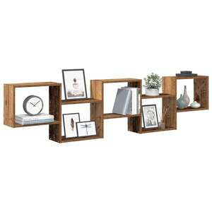 Imagine vidaXL Raft cubic perete cu 5 compartimente lemn vechi lemn prelucrat
