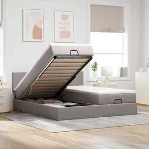 Imagine vidaXL Cadru de pat otoman cu saltele Taupe 180x200cm Material