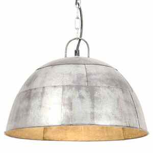 Imagine vidaXL Lustră industrială vintage, 25 W, argintiu, rotund, 41 cm, E27