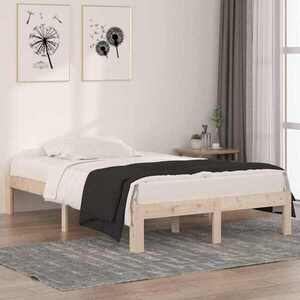 Imagine vidaXL Cadru de pat mic dublu, 120x190 cm, lemn masiv