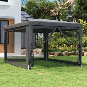 Imagine vidaXL Cort de petrecere cu 4 pereți din plasă, antracit, 3x4 m, HDPE